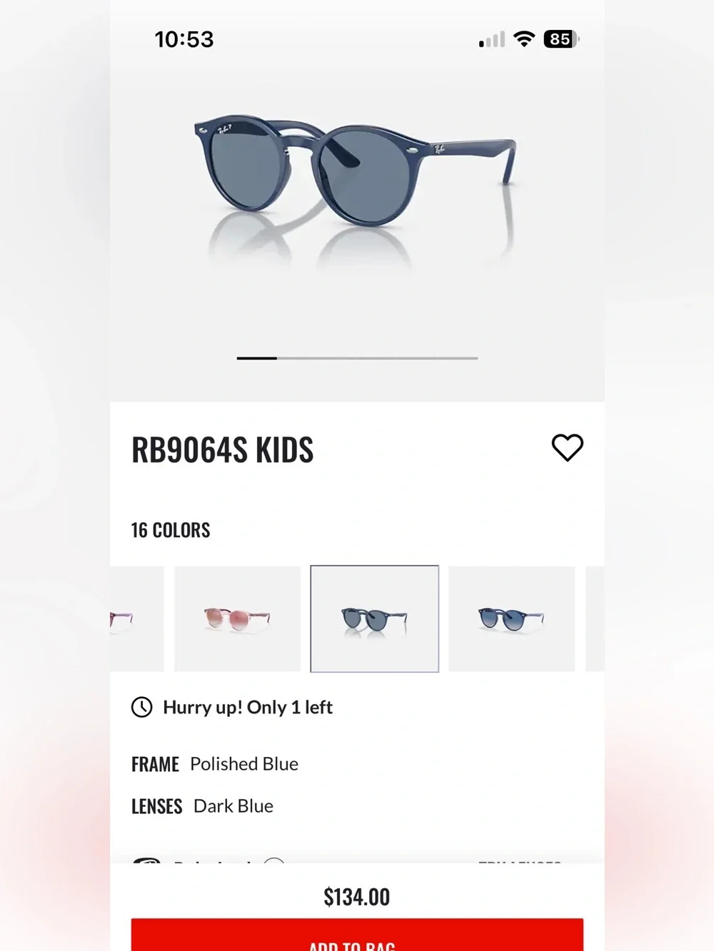Ray-Ban RJ9064S Kids Clear Gray Round Eyeglasses/Sunglasses lens 44-19